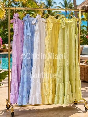 Made in Italy Embroidered Tie-Shoulder Maxi Dress - Multi